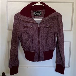 Maroon Zip Up Sweater